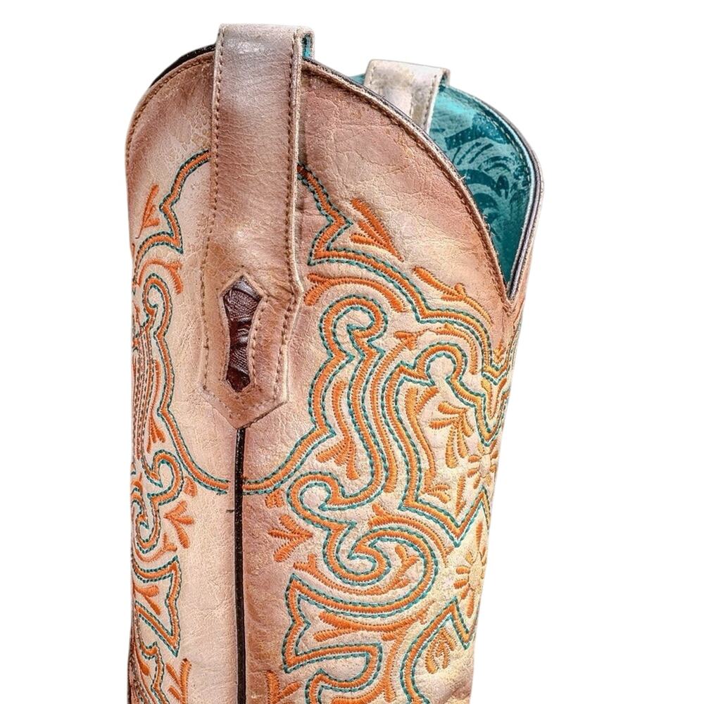 CORRAL Floral Embroidery Vamp Square Toe Cowboy Boot Sz 11 New in Box MSRP $485 - Picture 5 of 16